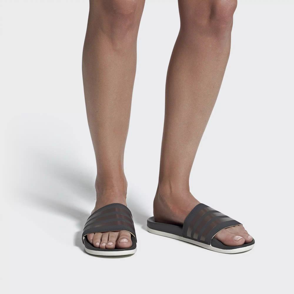 Adidas Adilette Comfort Chanclas Grises Para Mujer (MX-84252)